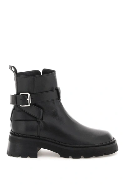By Far Warner Leather Ankle Boots In Black