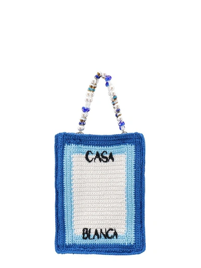 Casablanca Crochet Atlantis Bag In Blue