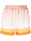 Casablanca Wave-print Silk Shorts In Spotted