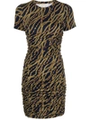MICHAEL MICHAEL KORS MINI MULTICOLOR DRESS WITH ALL-OVER CHAIN PRINT IN STRETCH VISCOSE BLEND WOMAN