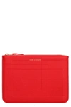 COMME DES GARÇONS COMME DES GARÇONS LOGO DETAIL FLAT LEATHER POUCH