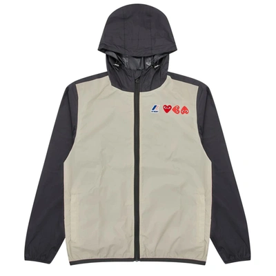 Comme Des Garçons Play Hooded Pullover Jacket In Nero E Beige