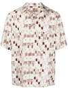 Corneliani Geometric-pattern Silk Shirt In Red