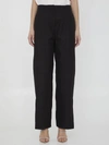 Jil Sander Women Cotton Cargo Pants In Black