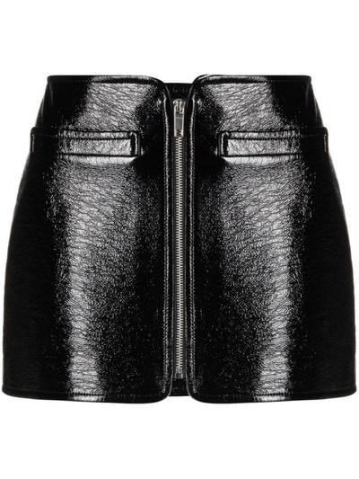 Courrèges Courreges Woman Mini Skirt Black Size 6 Cotton, Polyurethane, Elastane