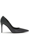 Dolce & Gabbana Shiny Leather Pumps In Grey