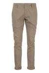 Dondup Mid-rise Straight Leg Trousers In Stone