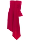 DEL CORE RED CORSET WITH OVERSIZED DRAPING IN SILK WOMAN