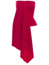 Del Core Red Corset With Oversized Draping In Silk Woman In Red