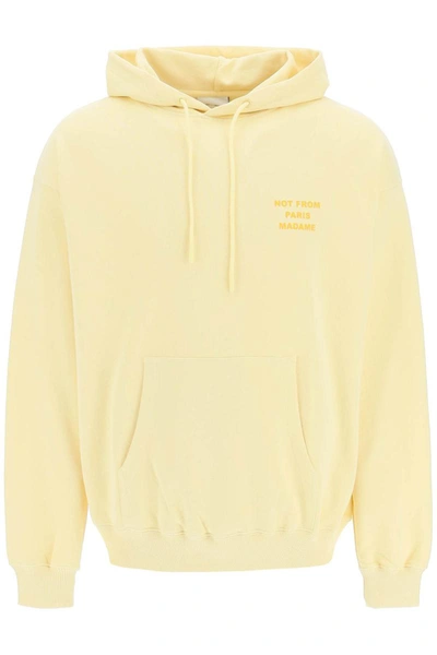 Drôle De Monsieur Nfpm Cotton Hoodie In Light Yellow