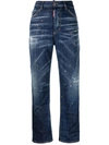 Dsquared2 Paint-splatter Straight-leg Jeans In <p>paint-splatter Straight-leg Jeans From  Featuring Stretch-cotton, Stonewashed, Paint Spl