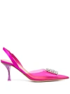 Dsquared2 80mm Embellished-logo Slingback Pumps In Pink