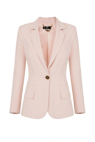 Elisabetta Franchi Single-button Fitted Blazer In Pink