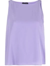 Emporio Armani Boat-neck Sleeveless Top In Violet