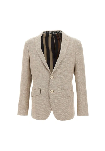 Etro Single-breasted Tailored Blazer In Beige