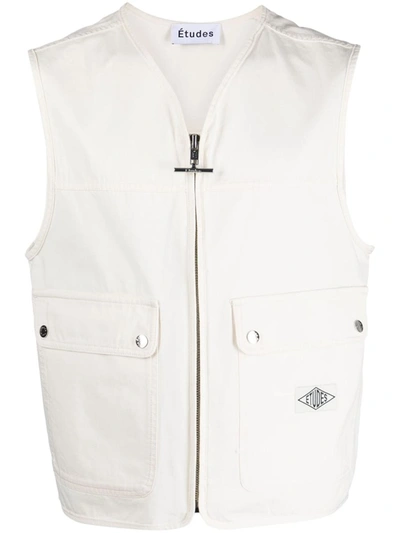 Etudes Studio Études Zipped Cotton Vest In White