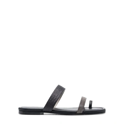 Fabiana Filippi 15mm Open-toe Leather Mules In Vr2