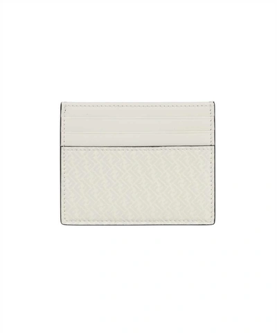 Fendi Ff Monogram Printed Cardholder In White