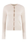 Fendi Biscuit Cotton Blend Cardigan In Ivory