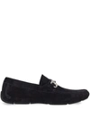 Ferragamo Man Loafers Navy Size 7.5 Calfskin In Black