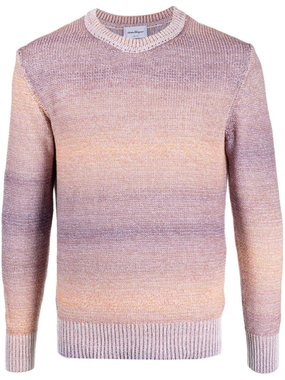Ferragamo Color-degrade Knitted Jumper In Pink