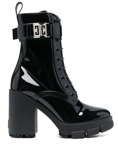 Givenchy Terra Heel Leather Ankle Boot In Black