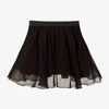 ELIE SAAB GIRLS BLACK PLEATED SILK ORGANZA SKIRT