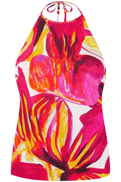 Louisa Ballou Graphic-print Halterneck Top In Multicolor