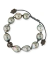 ARMENTA OLD WORLD TAHITIAN PEARL PULL-CORD BRACELET WITH CHAMPAGNE DIAMONDS,PROD188610155