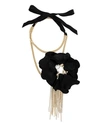 LANVIN floral embellished necklace,VISCOSE,ACETATE,BRASS,GLASS