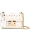 Gucci Padlock Small Studded Leather Shoulder Bag In Mystic White