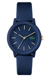Lacoste Women's L.12.12 Navy Silicone Strap Watch 36mm Women's Shoes In Blue