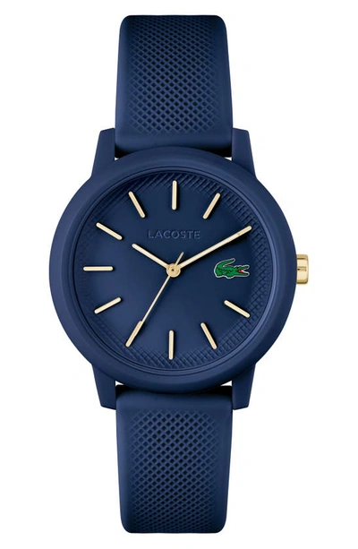 LACOSTE 12.12 SILICONE STRAP WATCH, 42MM