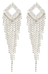 Natasha Cubic Zirconia Crystal Fringe Drop Earrings In Silver/ Crystal