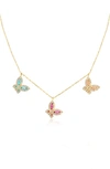 Gabi Rielle 14k Gold Plated Cz Butterfly Necklace In Gold