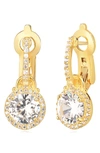 Gabi Rielle 14k Gold Plated Cz Drop Earrings In Gold