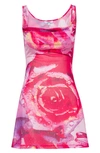 MIAOU GINGER ABSTRACT FLORAL PRINT MESH DRESS