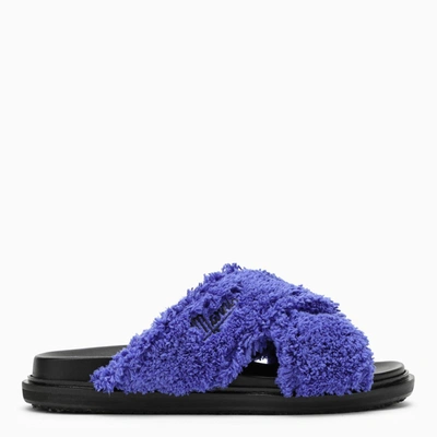 Marni Terry Cloth Sandals In Blue
