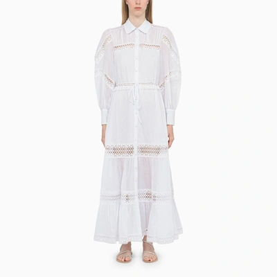 Charo Ruiz Ileana Guipure Cotton-blend Maxi Dress In White
