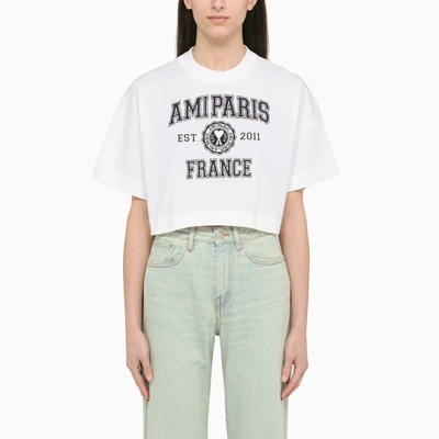 Ami Alexandre Mattiussi Logo-print Cropped T-shirt In Multi-colored