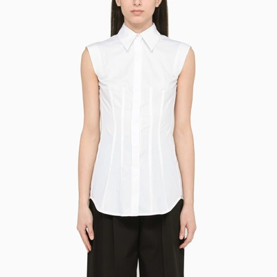 Sportmax Sleeveless Buttoned Shirt In White