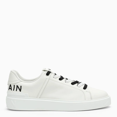 Balmain B-court Leather Trainers In White
