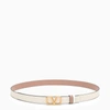 Valentino Garavani Pink\/ivory Vlogo Low Belt In White