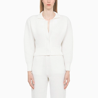 ART ESSAY WHITE KNITTED CARDIGANWHITE KNITTED CARDIGAN,ANV5500CO/M_ARTES-110_323-S
