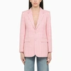 Ami Alexandre Mattiussi Check-print Single-breasted Blazer In Pink