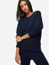 Derek Rose Women's Relaxed Sweater Daphne Cashmere Navy In Navy