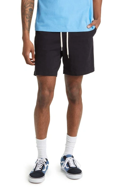 Pacsun Reed Twill Volley Shorts In Black Onyx