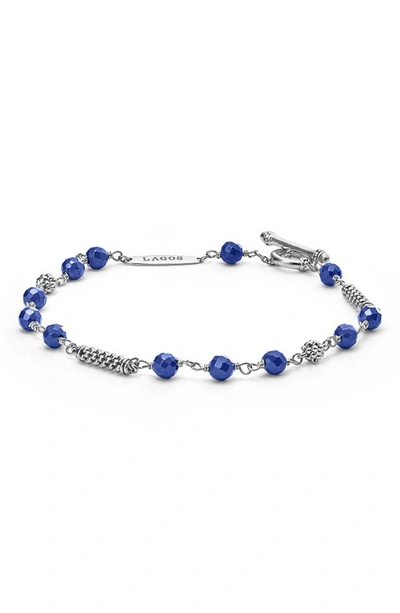 LAGOS CAVIAR ICON ULTRAMARINE CERAMIC BEAD TOGGLE BRACELET