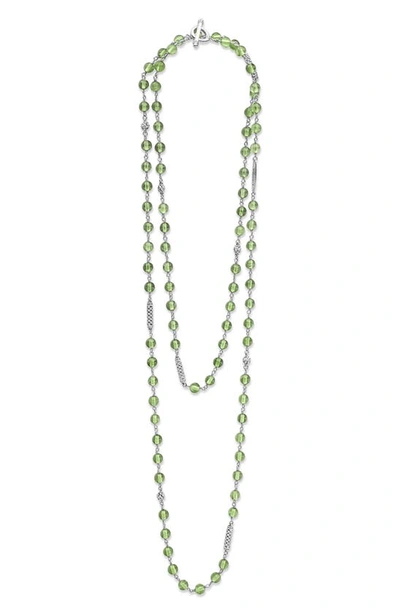 LAGOS CAVIAR ICON PERIDOT BEAD LAYERED TOGGLE NECKLACE