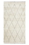 Solo Rugs Shaggy Moroccan Wool Blend Area Rug In Ivory